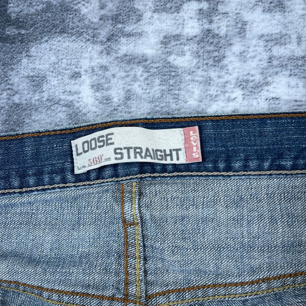 Levi Strauss & CO Mens 36x32 569 Loose Straight Denim Jeans Blue Solid Baggy - Picture 10 of 13
